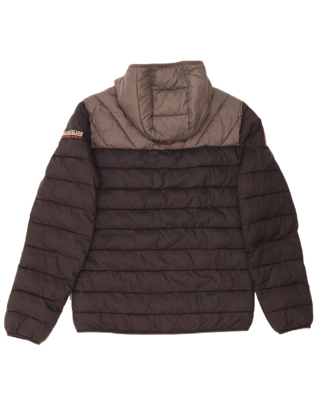 Giacca imbottita con cappuccio da uomo Napapijri UK 38 Medium Black Colourblock