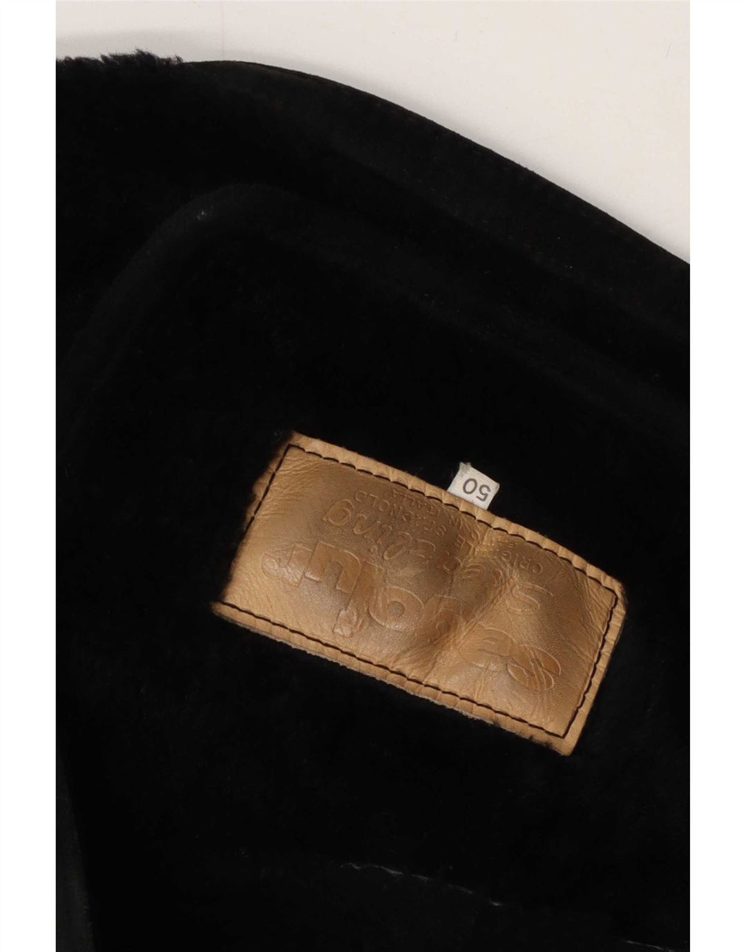 Giacca in shearling da donna vintage IT 50 2XL Nero