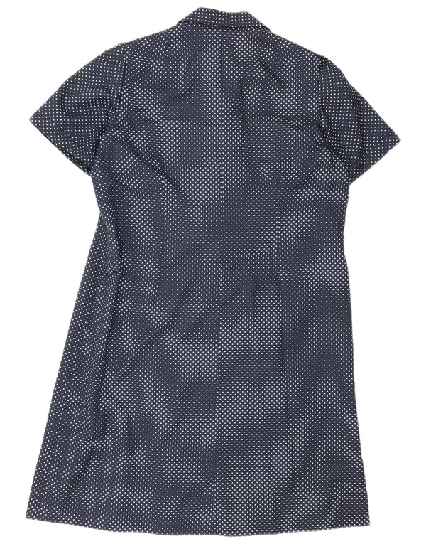 Abito a trapezio vintage da donna UK 16 grande blu navy maculato
