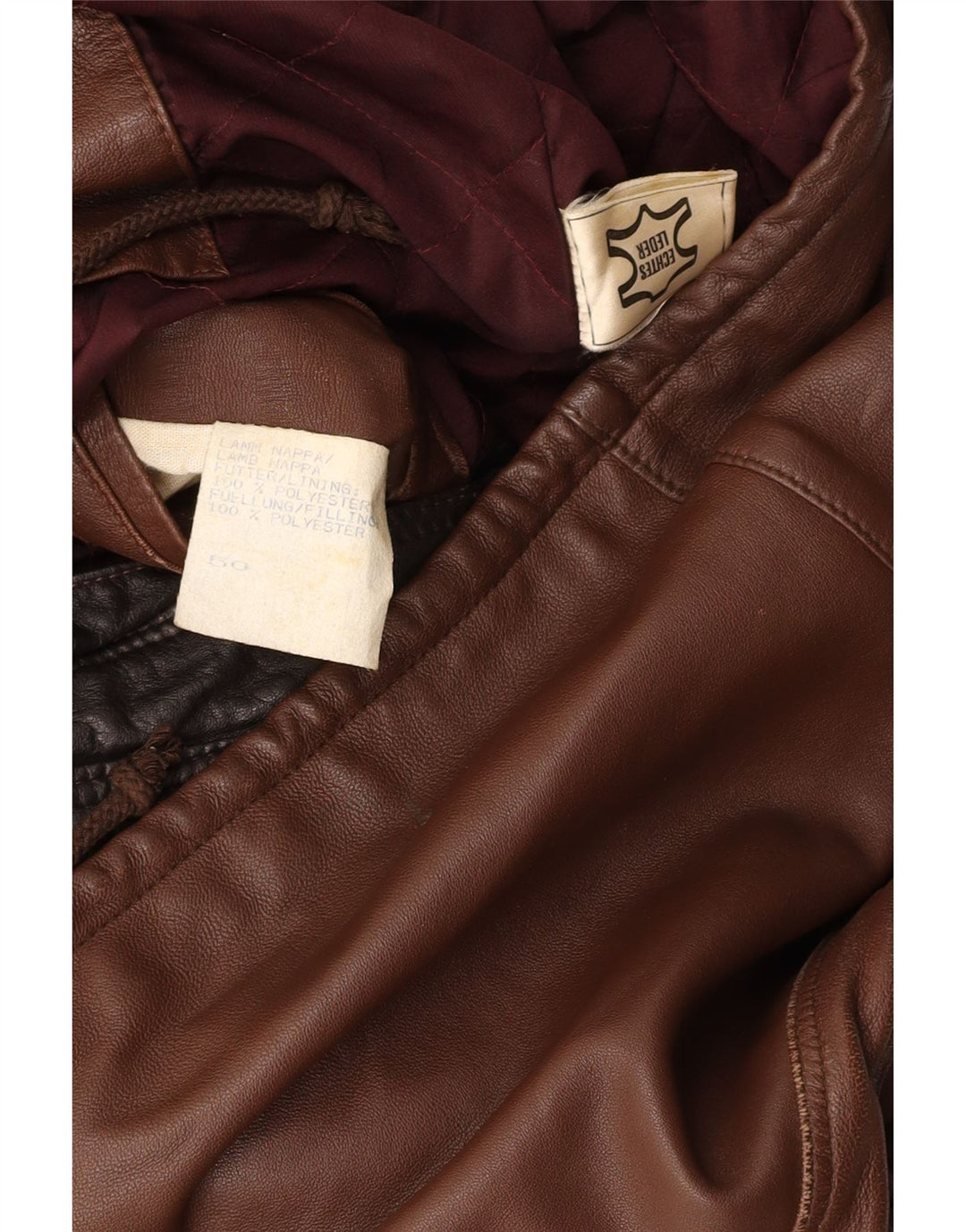 Giacca in pelle da uomo VINTAGE IT 50 Large in pelle marrone