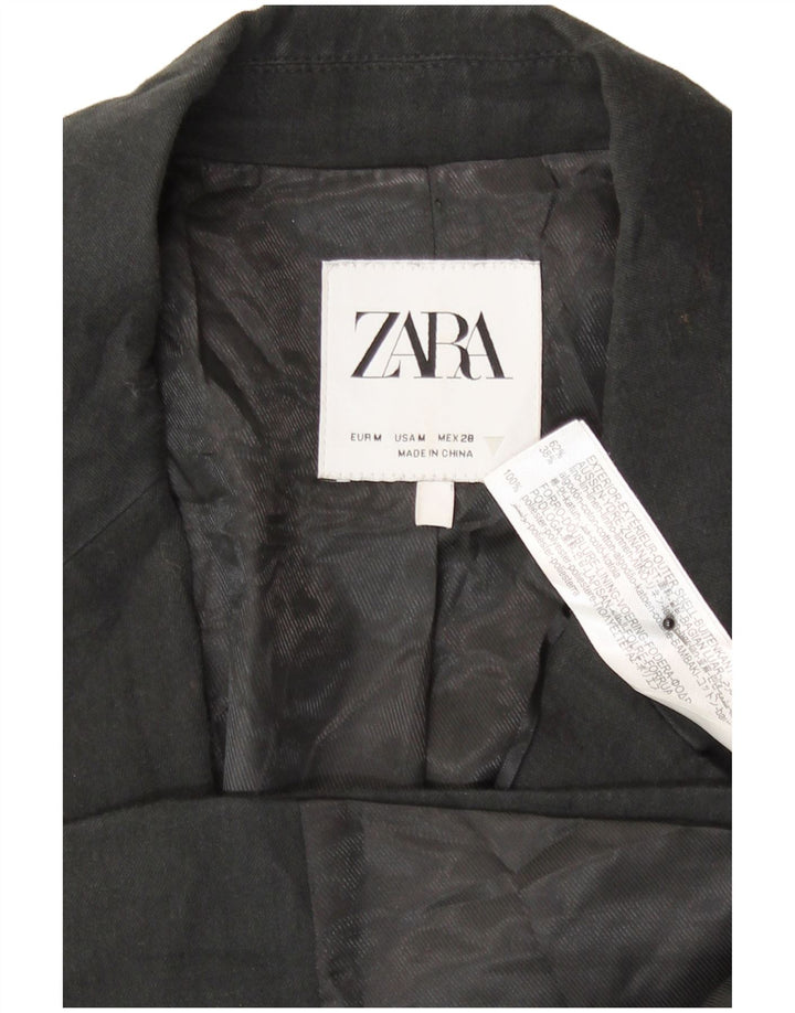 Giacca Bolero a maniche corte da donna Zara UK 14 Lino nero medio