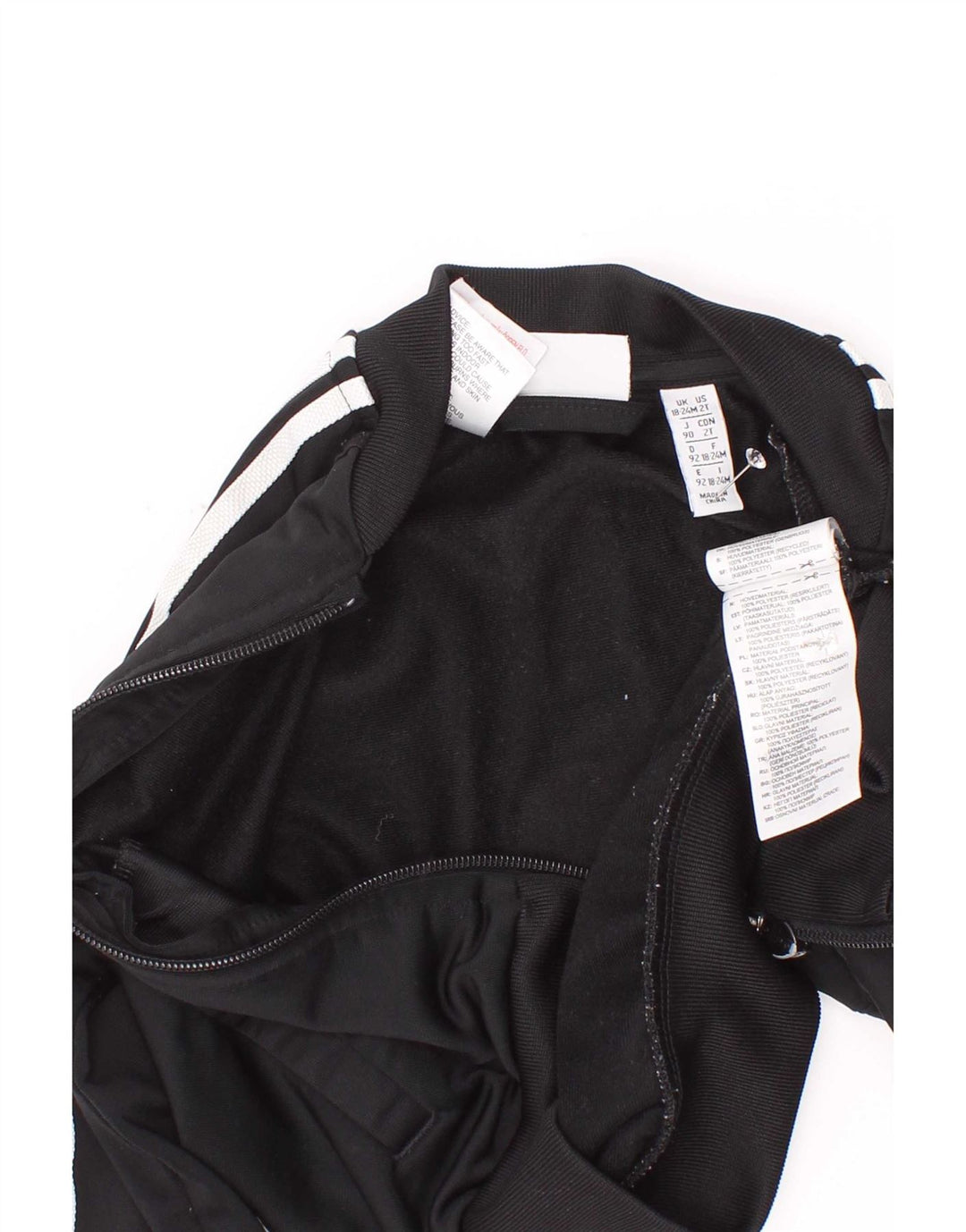 Giacca sportiva Adidas da bambino con grafica 18-24 mesi in poliestere nero