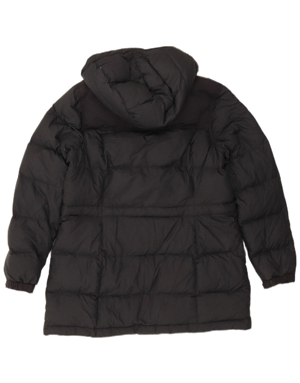 Giacca imbottita con cappuccio da donna L.L.Bean UK 16 grande poliestere grigio
