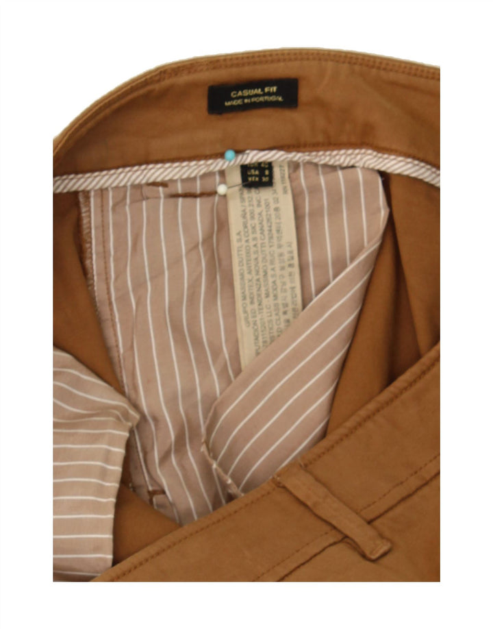MASSIMO DUTTI Womens Slim Chino Trousers US 8 Medium W30 L29 Brown Cotton Vintage Massimo Dutti and Second-Hand Massimo Dutti from Messina Hembry 