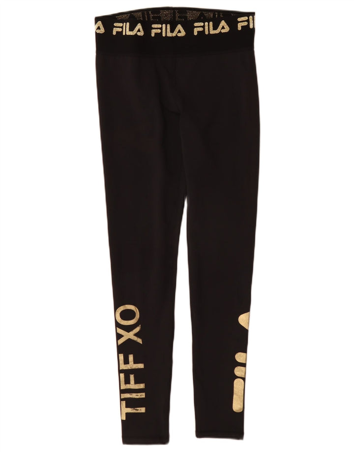 Leggings grafici da donna Fila UK 10 piccoli sportivi in poliestere nero