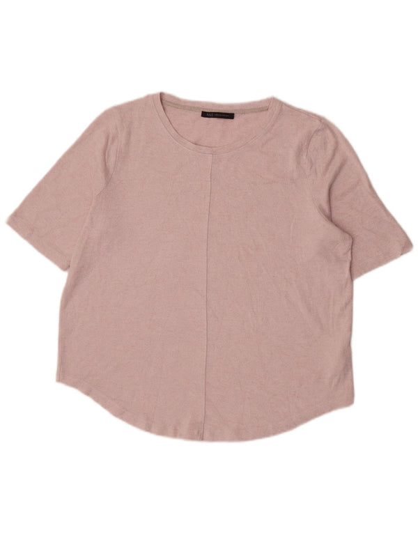 Marks & Spencer T-shirt da donna Top UK 16 Large Rosa in viscosa