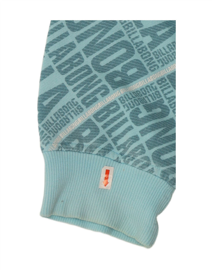 BILLABONG Felpa con cappuccio con zip grafica da uomo XL in cotone blu