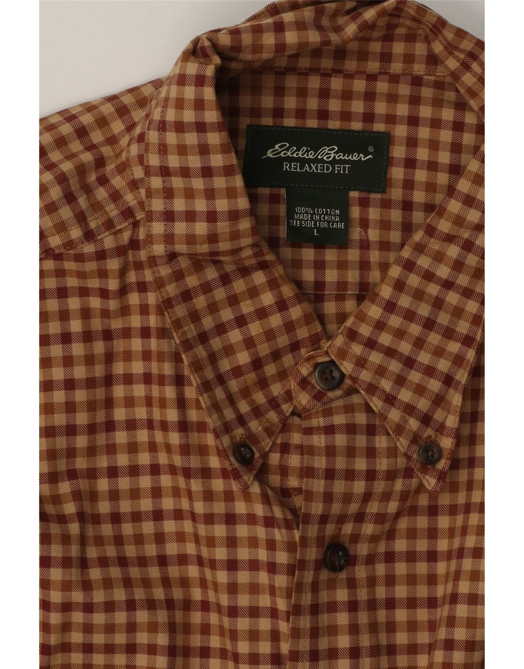 EDDIE BAUER Camicia da uomo in flanella dalla vestibilità comoda, grande cotone a quadretti marrone