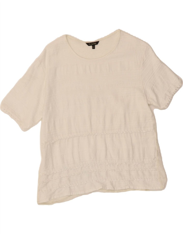 MASSIMO DUTTI Womens Blouse Top UK 10 Small White Vintage Massimo Dutti and Second-Hand Massimo Dutti from Messina Hembry 