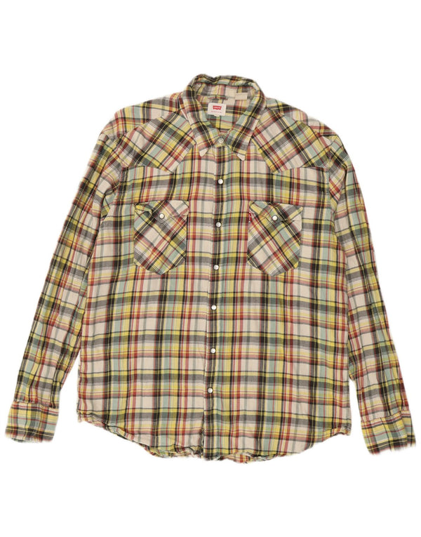 Camicia Levi's da uomo in flanella XL in cotone a quadri multicolore