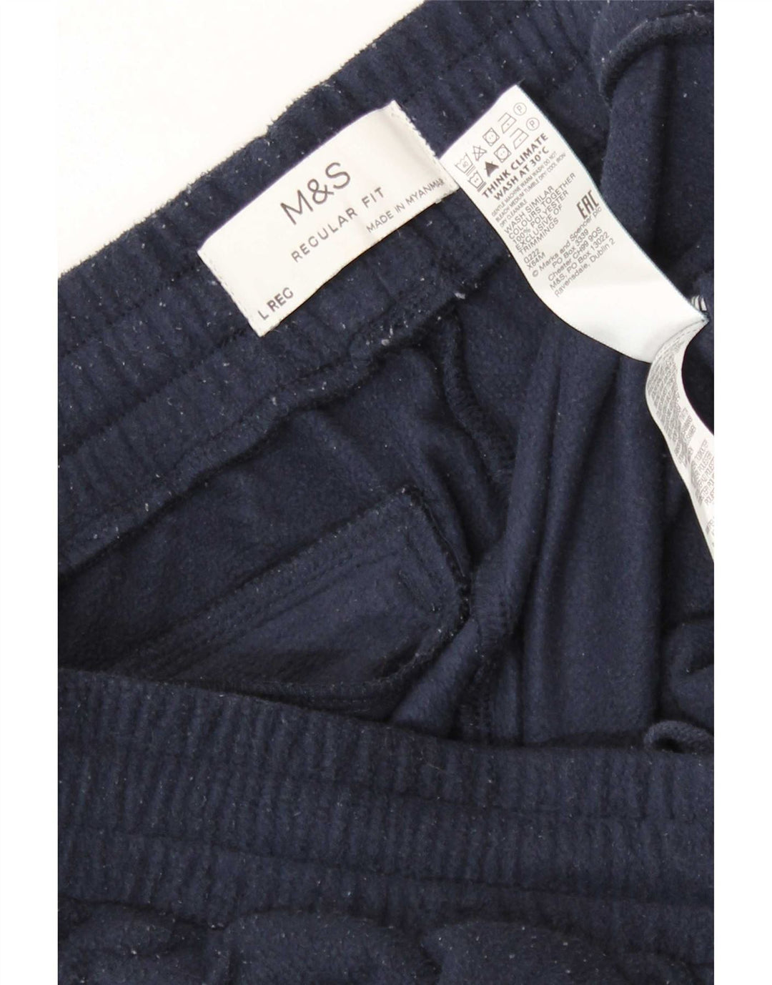 Pantaloni da tuta in pile Marks & Spencer vestibilità regolare da uomo di grandi dimensioni blu navy