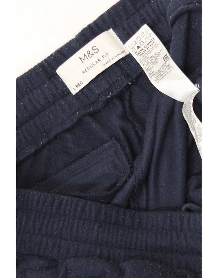 Pantaloni da tuta in pile Marks & Spencer vestibilità regolare da uomo di grandi dimensioni blu navy