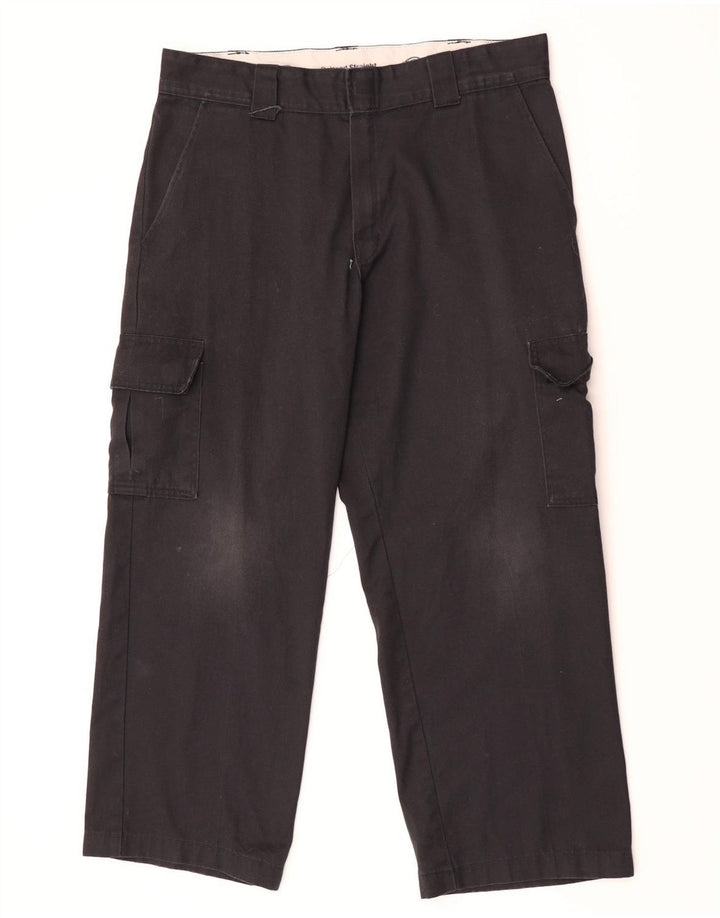 Pantaloni cargo dritti rilassati da uomo Dickies W36 L28 cotone nero