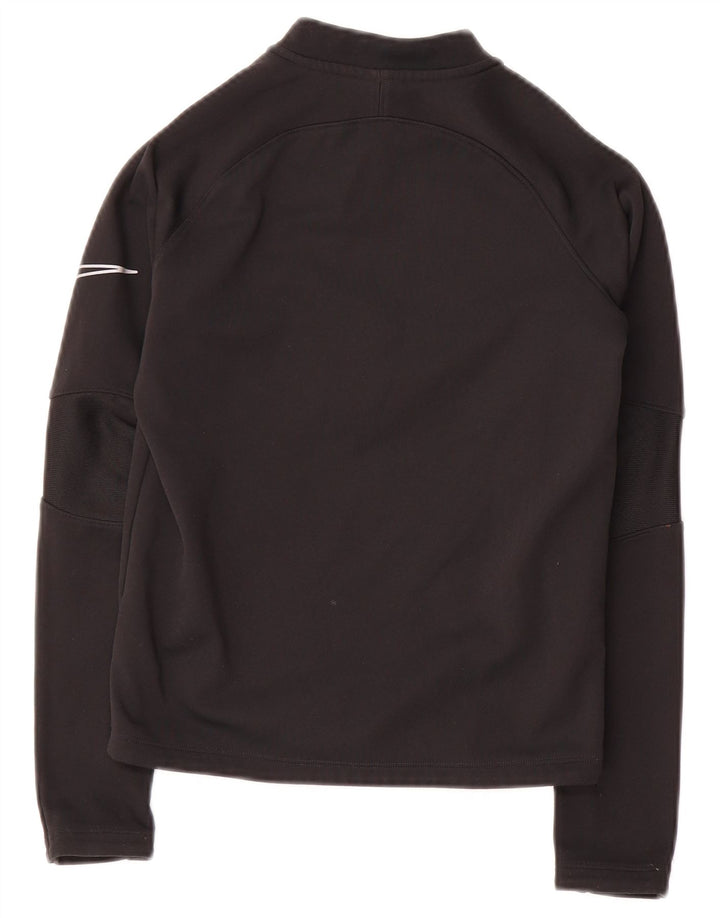 Top della tuta da ginnastica Nike Therma-Fit con collo e zip per ragazzi 8-9 anni, piccola, nera