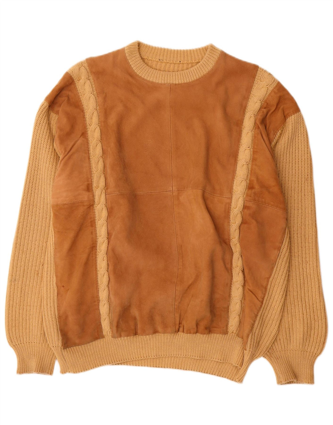 Maglione maglione girocollo da uomo vintage XL Beige