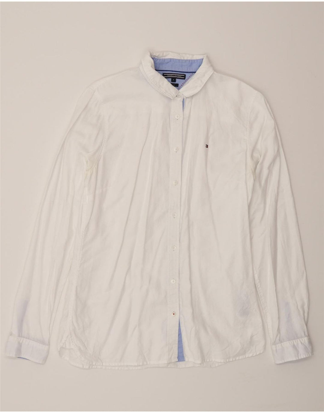 Camicia aderente da donna Tommy Hilfiger US 8 cotone bianco medio