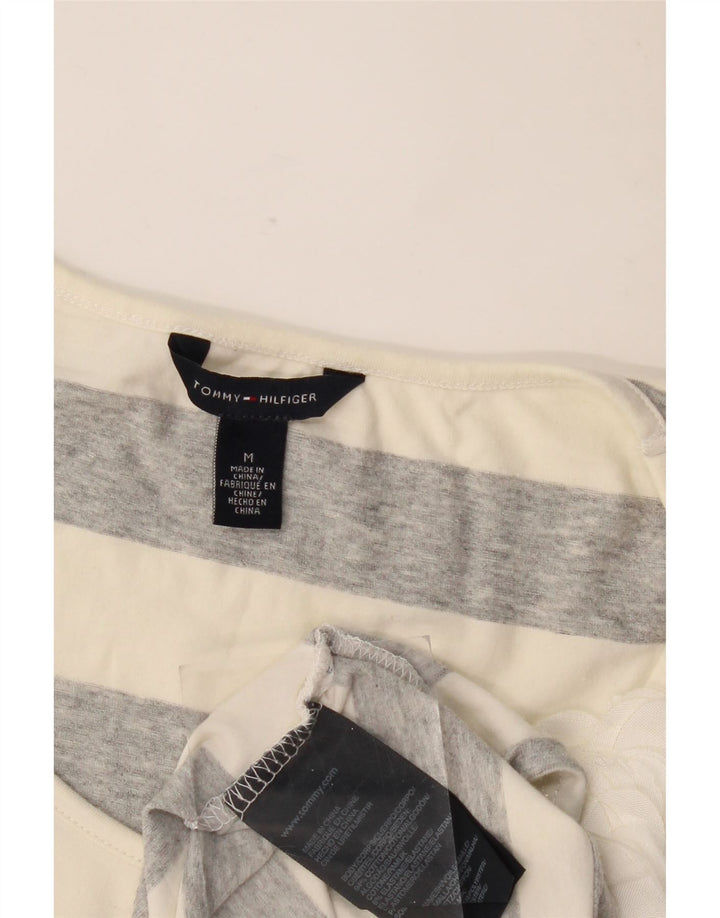 T-shirt da donna Tommy Hilfiger Top UK 12 Cotone a righe grigio medio