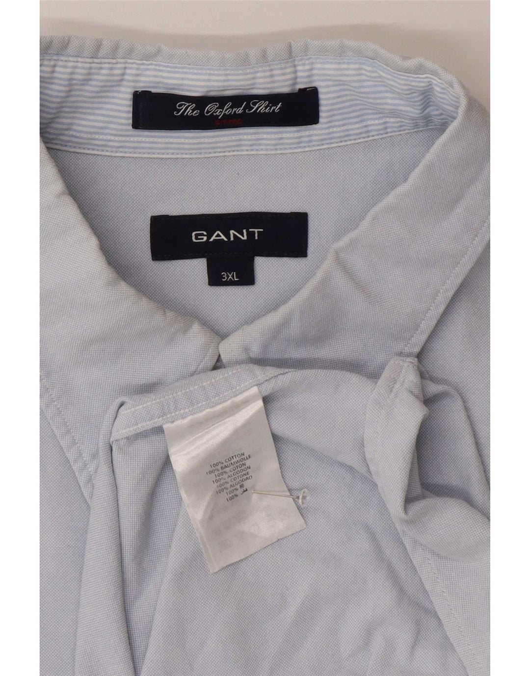Camicia Gant Uomo 3XL Cotone Blu