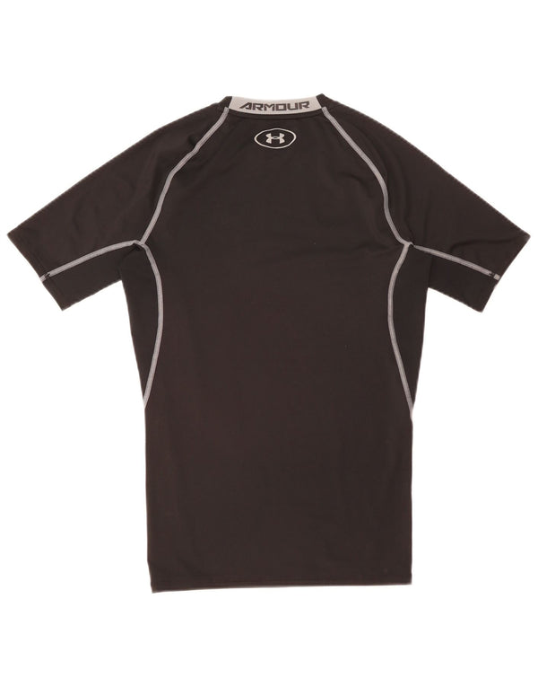 Maglietta a compressione da uomo Under Armour Top a righe nere medie