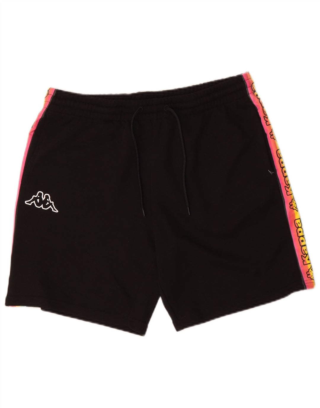 Pantaloncini sportivi grafici da uomo Kappa in cotone color block medio nero