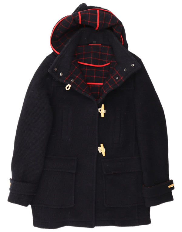 Montgomery con cappuccio da donna Topshop UK 12 lana blu navy media