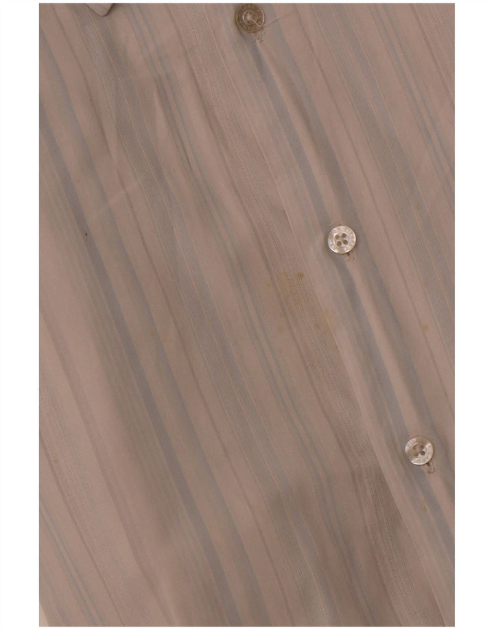 PIERRE CARDIN Camicia a maniche corte da uomo 2XL Cotone a righe blu