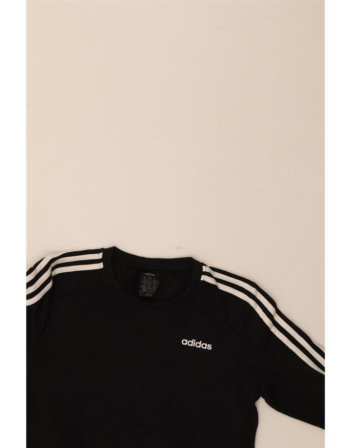 ADIDAS Womens Sweatshirt Jumper UK 8/10 Small Black Cotton Vintage Adidas and Second-Hand Adidas from Messina Hembry 