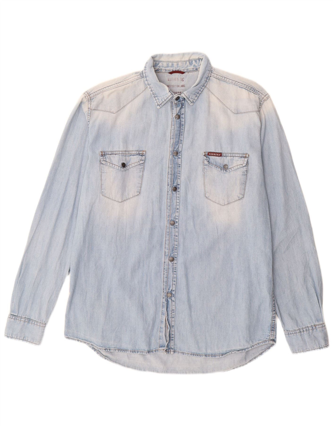 Camicia di jeans da uomo Carrera grande in cotone blu