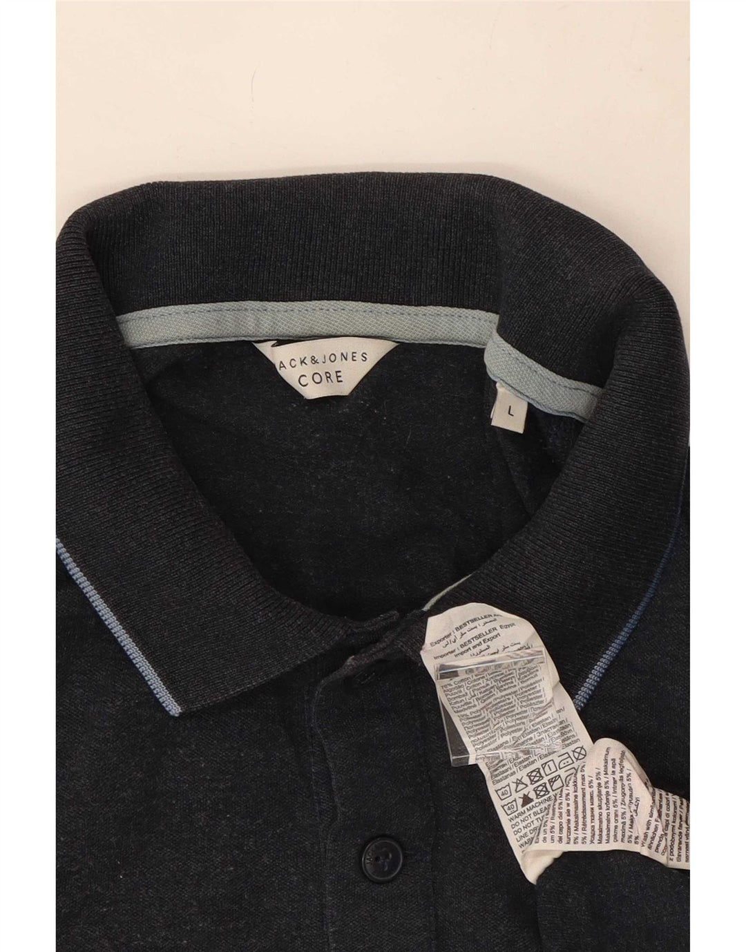 Polo da uomo Jack & Jones grande in cotone blu navy
