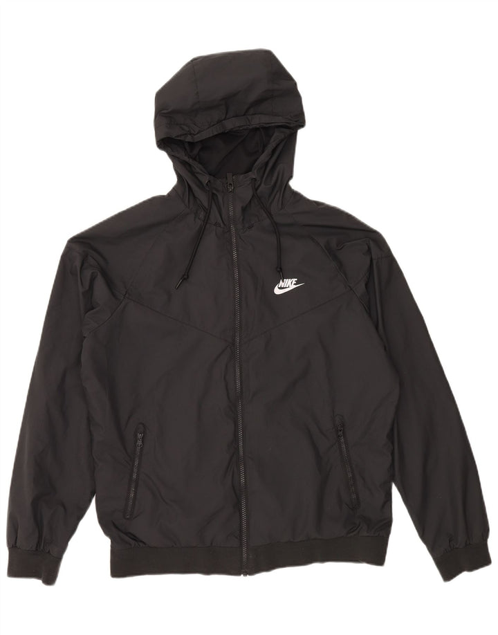 Giacca a vento con cappuccio da uomo NIKE UK 38 poliestere nero medio
