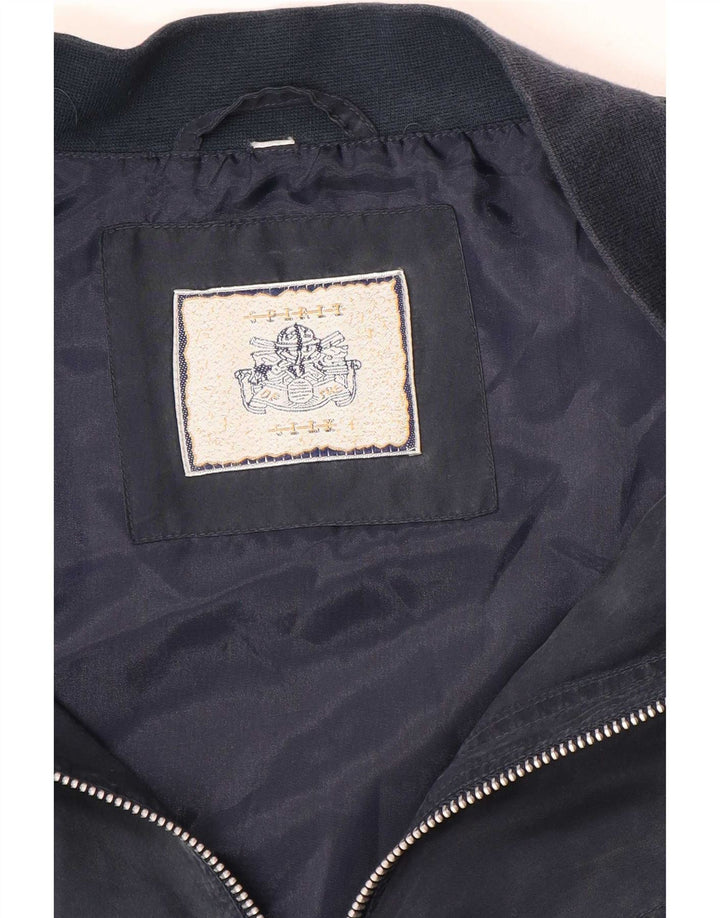 Giubbotto bomber da uomo Spirit UK 38 medio in seta blu navy