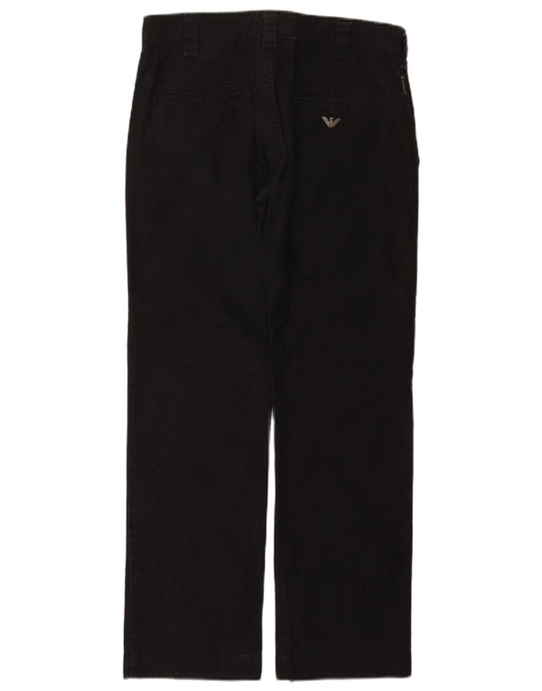 Pantaloni chino dritti da uomo Armani W32 L30 in cotone nero