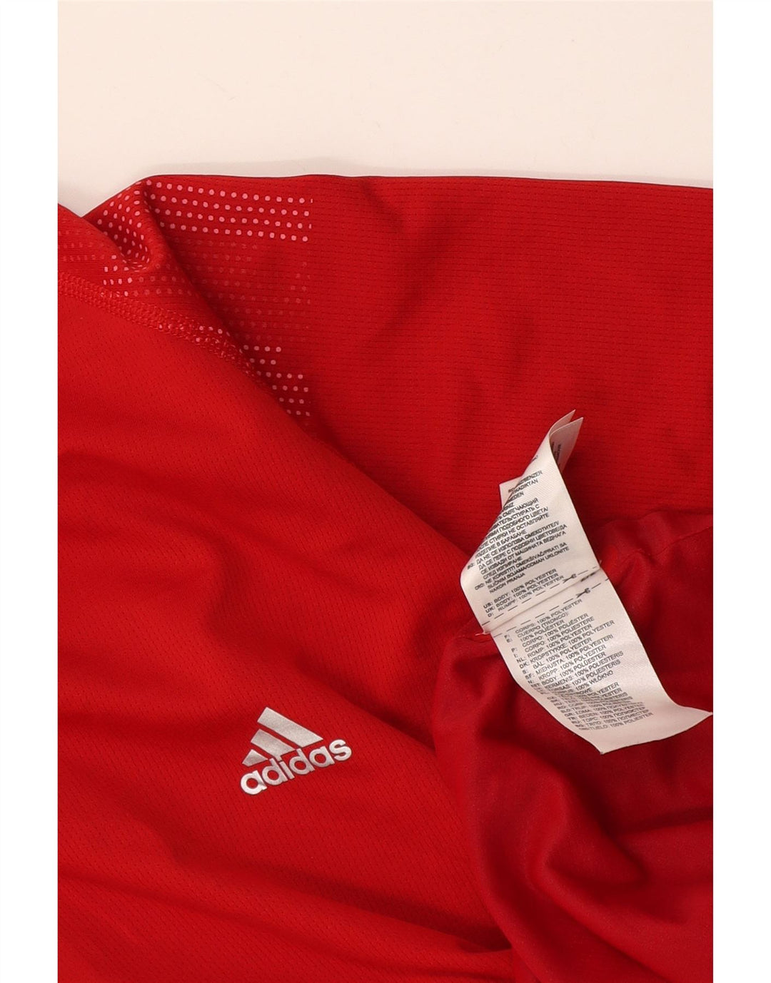 Polo Adidas da uomo in poliestere rosso medio