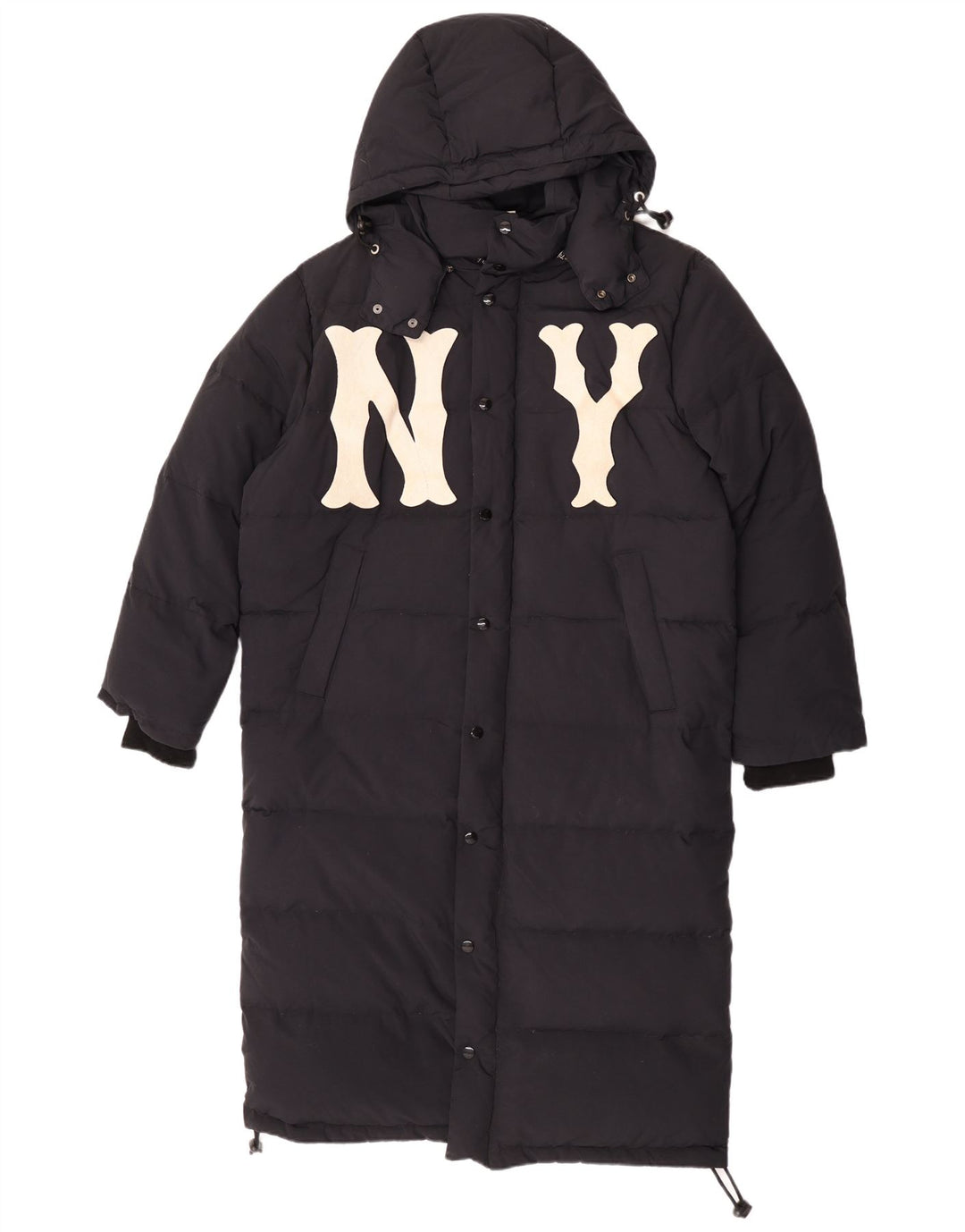 Cappotto imbottito con cappuccio grafico da uomo Gucci IT 46 Large nero in poliammide