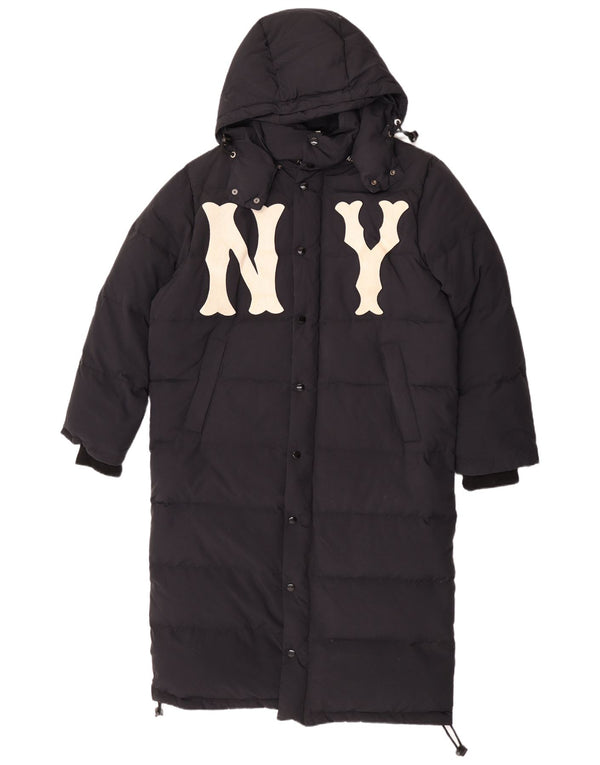 Cappotto imbottito con cappuccio grafico da uomo Gucci IT 46 Large nero in poliammide