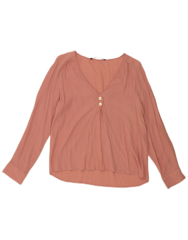 ZARA Womens Blouse Top UK 14 Medium Pink Viscose