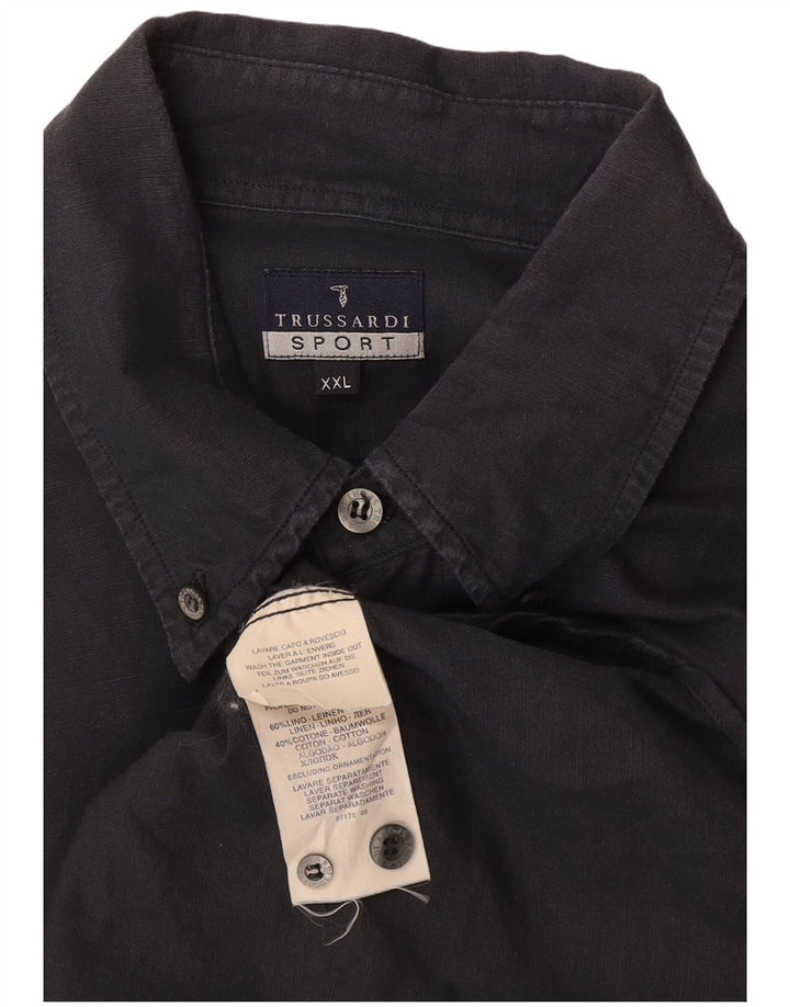 Camicia Trussardi Uomo 2XL Lino Nero