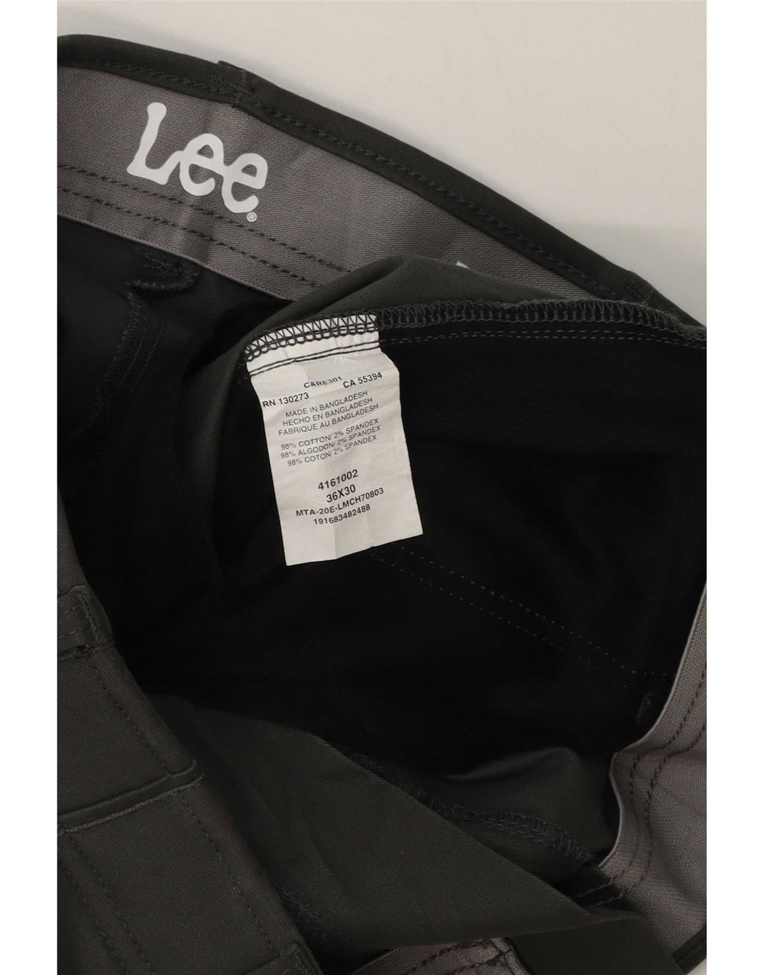 Pantaloni chino regolari da uomo Lee W36 L30 in cotone grigio