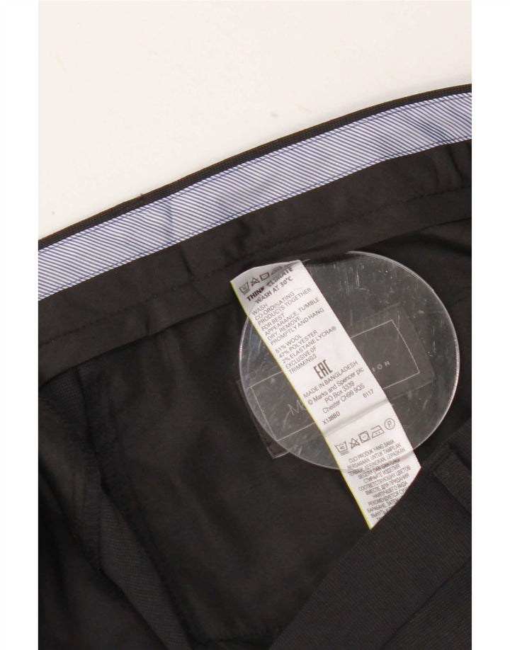 Pantaloni da abito vestibilità regolare da donna Marks & Spencer W42 L33 lana grigia