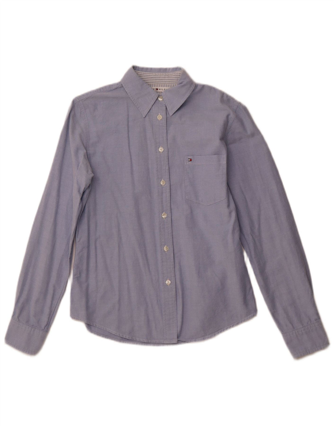 TOMMY HILFIGER Camicia da donna UK 10 Piccolo cotone blu