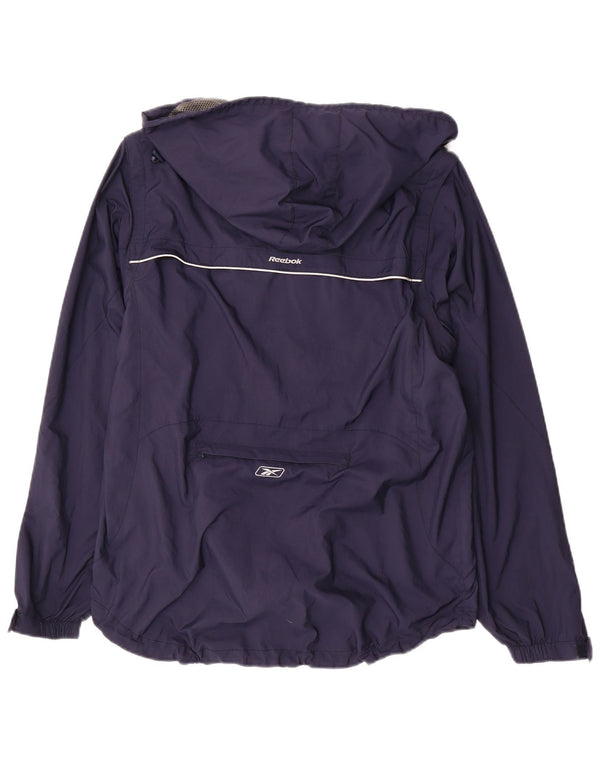 Giacca a vento Reebok da uomo con zip e cappuccio UK 38 Medium Navy Blue Sports