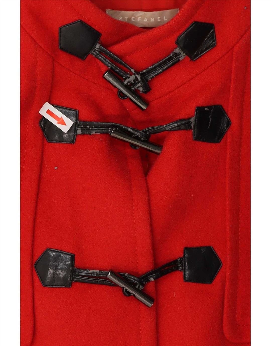 Montgomery da donna con cappuccio Stefanel IT 48 XL Rosso Lana Vergine