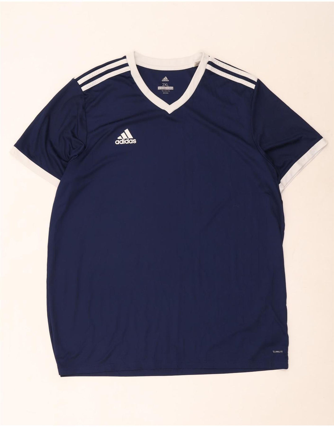 T-shirt Adidas Climalite da uomo Top 2XL Poliestere color block blu navy