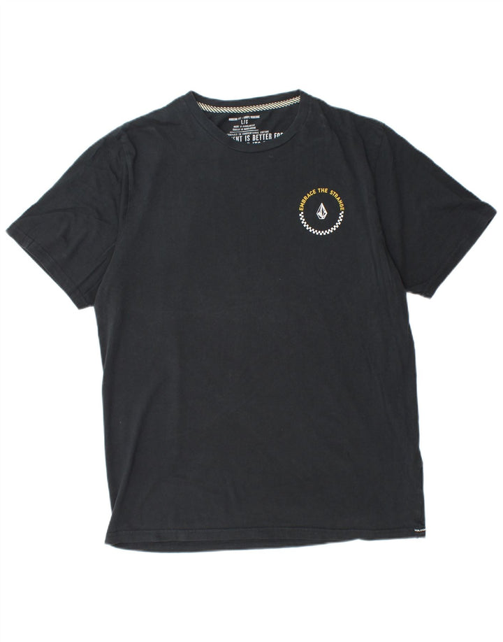 VOLCOM T-shirt grafica da uomo dal taglio moderno, grande, in cotone nero