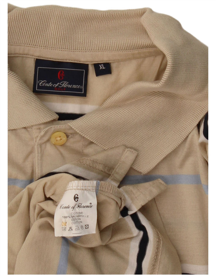 CONTE OF FLORENCE Polo Uomo XL Cotone Rigato Beige