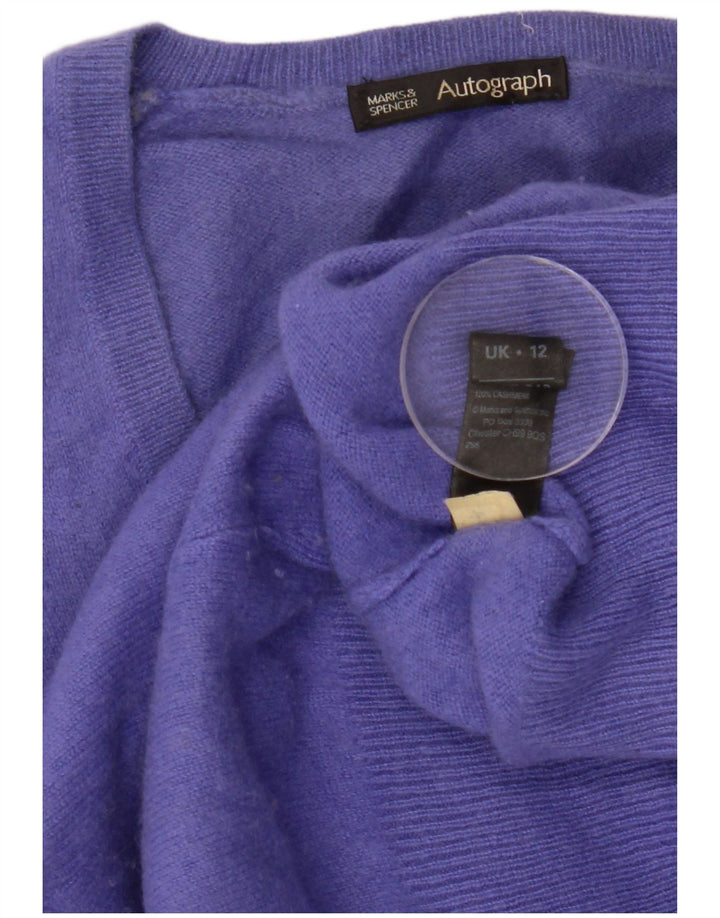 Maglione con scollo a V autografo da donna Marks & Spencer UK 12 Viola medio