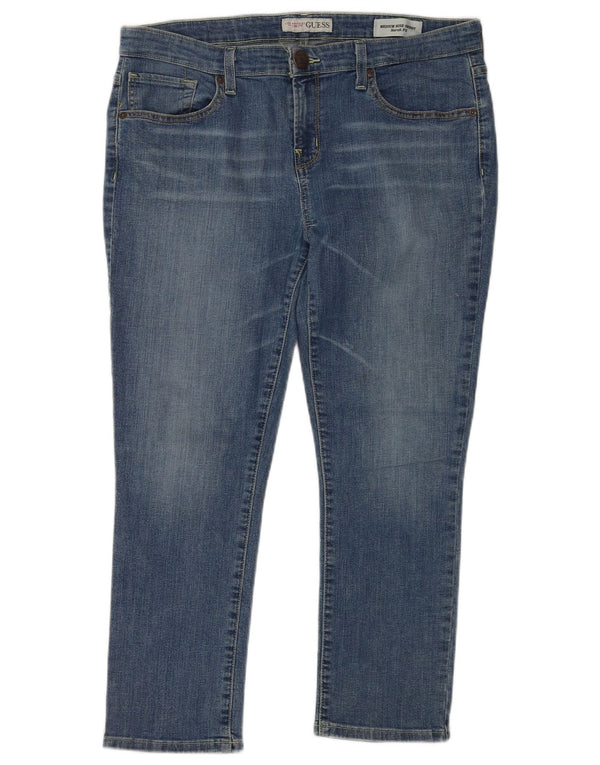 Guess Donna Sarah Fit Crop Modern Rise Skinny Jeans W32 L25 Cotone Blu