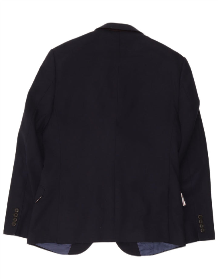 Giacca blazer a 2 bottoni da uomo Marks & Spencer UK 38 media blu navy in lana vergine