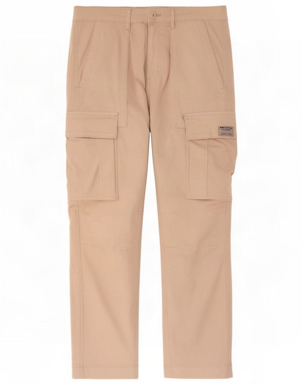 Zara Pantaloni cargo dritti da uomo EU 40 Medio W31 L28 Cotone beige