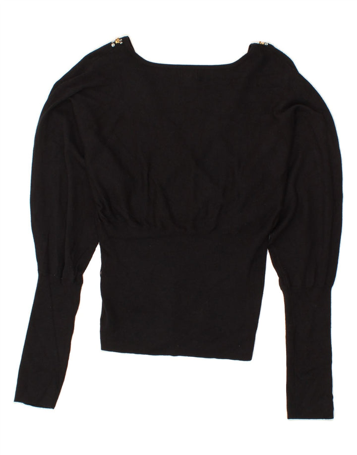 MOSSIMO Womens Blouse Top UK 12 Medium Black Rayon Vintage Mossimo and Second-Hand Mossimo from Messina Hembry 